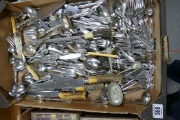 A large collection of Noritake Serenade patterned loose cutlery , similar items & horn handle