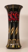 Moorcroft night rose flared vase. Dated 2000. Height 25.5cm, Boxed