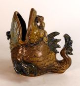 Burslem pottery Spoon warmer grotesque fish jug. Inspired by the Martin Bros. Height 16cm, Width