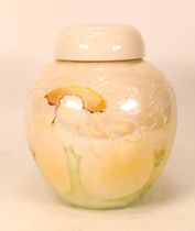 Lise B Moorcroft ginger jar decorated with stylised trees. Height 1999