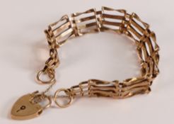 9ct gold gate bracelet, 10.6g.