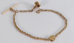 9ct gold antique bracelet, 8.5g.