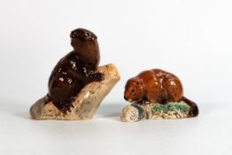 Beswick Beaver on log 2195 and Beaver on log 1943 (2)