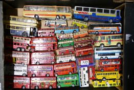 A collection of loose Corgi, Seerol & similar buses & coaches including Routemasters, Bedford Val,