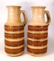 A Collection of mid Century Style items to include Pair of large handled Scheurin-Keramik West