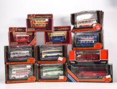 A collection of Exclusive First Edition 1:75 scale Model Buses including Bradford Double Beck 10114,