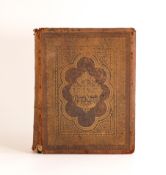 19th century leather bound book "Bunyan's Pilgrim's Progress and Other Works with notes" with colour