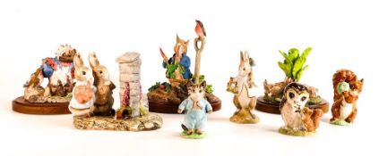 Beswick Beatrix potter figures to include Squirrel Nutkin, Tom Kitten, Peter Rabbit gardening, Mr