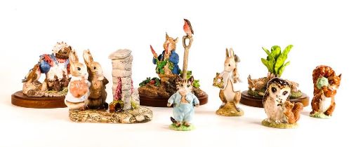 Beswick Beatrix potter figures to include Squirrel Nutkin, Tom Kitten, Peter Rabbit gardening, Mr