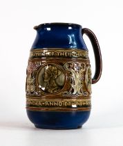Doulton Lambeth coronation of Edward VII and Alexandra commemorative jug, height 18cm