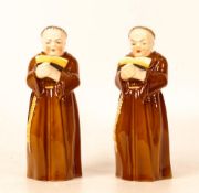 Royal Worcester candle snuffers of Monks, height 12cm(2)
