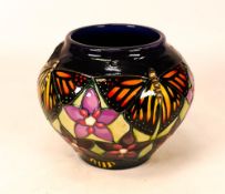 Moorcroft Monarch Butterfly vase signed by designer Emma Bossons height 11.5cm, dated 2015