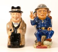Kevin Francis / Peggy Davies large limited edition toby jug Winston Spencer Churchill D-Day Landings