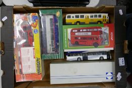 A mixed Collection of Vintage Toy Buses including Joal Compact Bus, CSM Doubledecker, Kovap