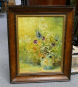 Local Interest Margaret Duncan Oil on Board Winter Bouquet , frame size 59 x 49cm