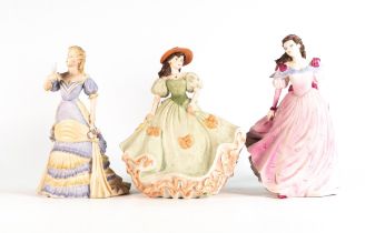 Coalport Age of Elegance boxed figures Summer Breeze, Mid Summer Stroll & Cheyne Walk (Cheyne Walk