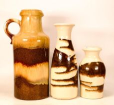 A collection of mid Century Style items to include West German banded cylindrical Jug - 407-35 -