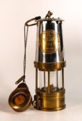 Eccles miners lamp, JCM 1 type safety lamp with Ingersol Pocket Watch & Case