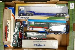 A collection of Corgi Super Hauler's , Eddie Stobart lorries & trailers , Boxed large Cararama