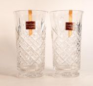 A Pair of Royal Brierley Cut Crystal Vases. Height 21cm. (2) (boxed)