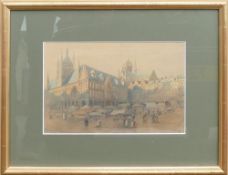E Parkman (1856-1921) watercolour Ypres, frame size 38cm x 48cm