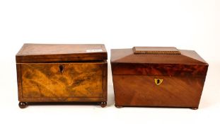 Two Early 20th century Tea Caddies , largest 22.5cm in length(2)