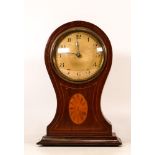 French Early 20th Century Inlaid Mahogany Mantle Clock, height 21.5cm