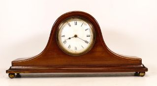 A Late Victorian Napoleon Hat Shaped Mantle Clock on Brass Bun Feet. Height: 16.5cm