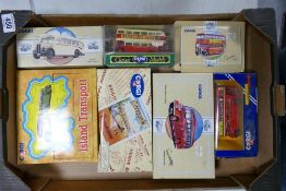 A collection of Boxed Corgi Model Buses including Island Transport 2 Jersey OB Coaches, 1935 Timsons