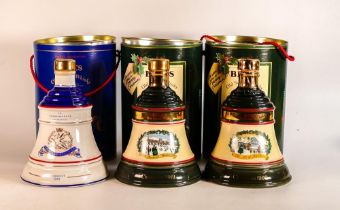 3 Sealed Boxed Wade Decanters. To Commemorate the Birth of Princess Beatrice, Christmas 1989 & 1990.