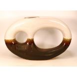 Large drip glaze double hoop vase - 32cm tall