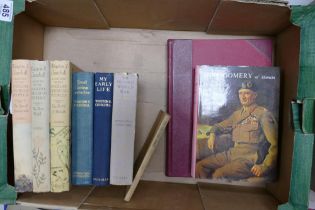 A Collection of Books relating to Winston Churchill and Military Themes to include My Early Life,