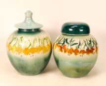 A group of 1. Lise B Moorcroft items to include experimental floral Ginger Jar, 20cm tall &