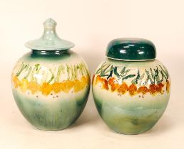 A group of 1. Lise B Moorcroft items to include experimental floral Ginger Jar, 20cm tall &