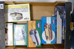 A collection of Boxed Corgi Model Buses including Limited Edition Bedford OB Coach, Aec Western
