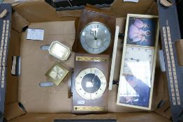 A collection of 8 day & similar Mid Century Mantle Clocks