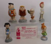 A collection of 6 Wade Flinstones figures to include Fred, Wilma, Barney, Betty, Bamm bamm & Pebbles
