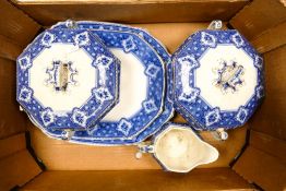 Ford & Sons Burslem Pottery items to include Two Platters, Two Tureens and one Sauceboat. (jug and
