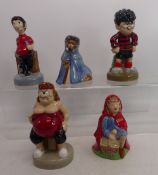 A collection of Wade figures to include Little Red Riding Hood, Big Bad Wolf, Dennis the Menace, San