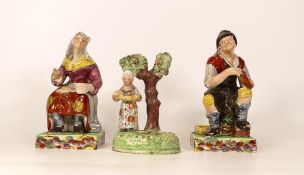 19th Century Staffordshire Figures too include Jobson & Nell, & smaller Pearlware figure , tallest