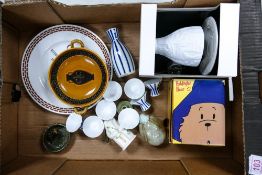 A mixed collection of items to include Dudson tealight holder, Coalport paddington bear, Belleek