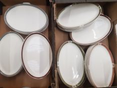A large collection of Weatherby oval platters with various coloured borders approx 35 (2 trays)
