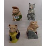 A collection of Wade figures to include 3 Pigs; House of straw, house of wood, house of brick,