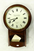 Modern Knights & Gibbins London Mahogany Framed Quartz Wall Clock, height 51cm