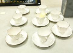 Six Shelley Dainty White Cups & Saucers with two similar items