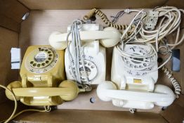 Three Vintage Mid Century Un Converted Dial Telephones