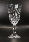 Sevres Cristal Cut Glass Crystal White Wine Glasses, (5)
