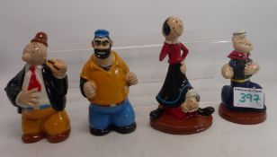 A collection of 4 Wade figures to include Popeye, Olive oil & sweet pea, Brutus & Wimpy (4)