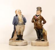 2 crown Staffordshire Charles dickens series figures, Mr Mccawber, Mr pickwick. Height of tallest:
