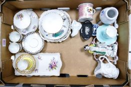 A Mixed Collection of Ceramics to include Paragon Coffee Cup, Ribbon Plate, teacups, coffee cans